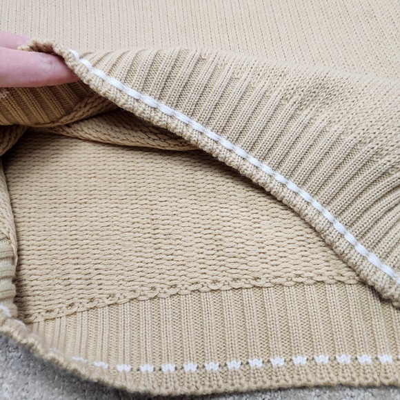 Diesel Sweater Men XL Wool Blend Chunky Knit Turtleneck Grandpa Beige Heavy - Picture 10 of 11